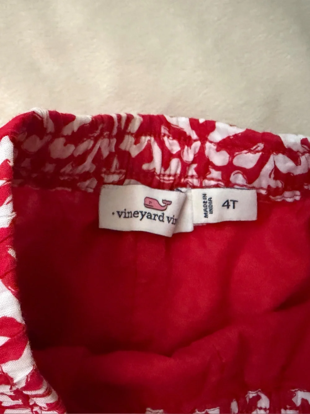 Vineyard Vines Red and White Printed Shorts
